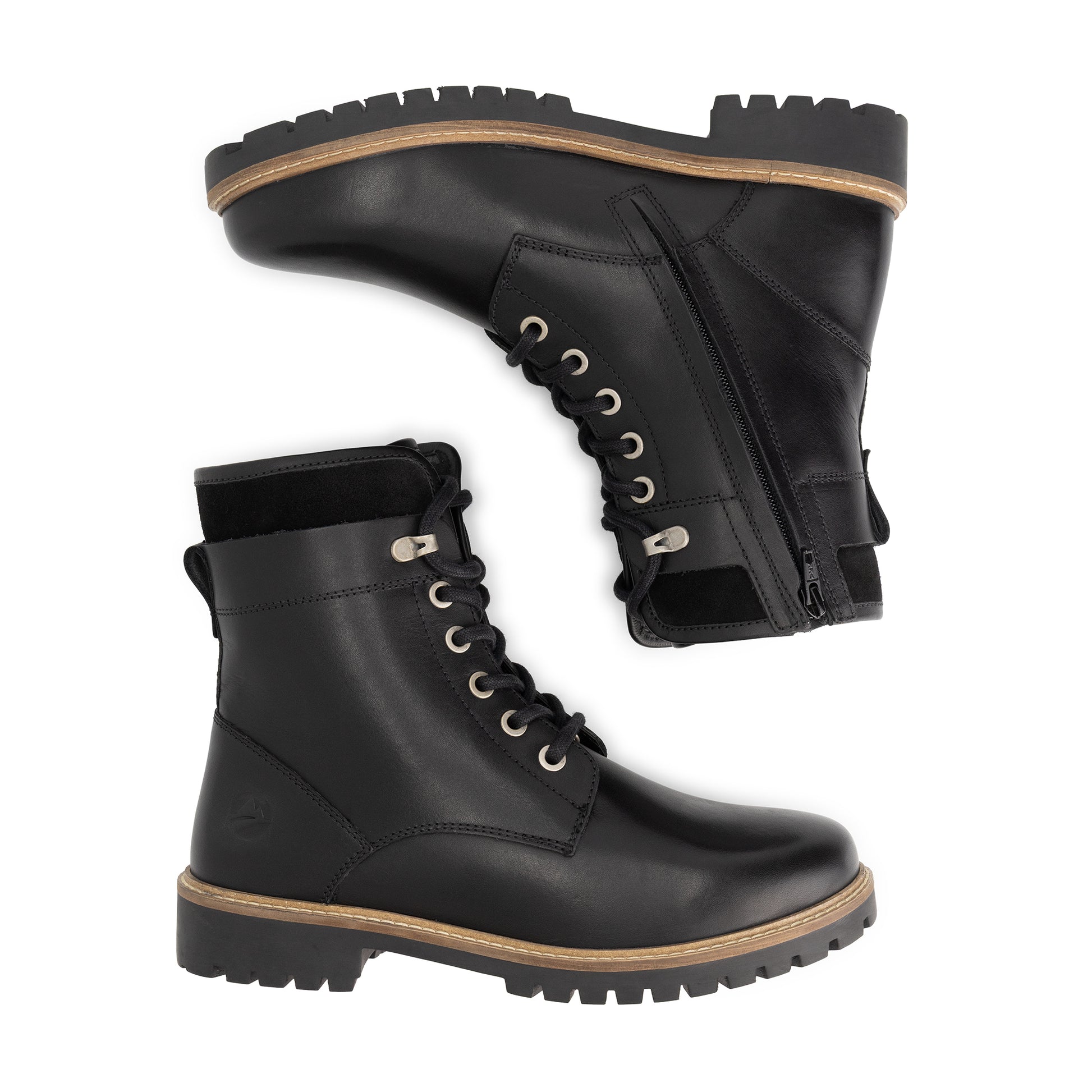 Langdets Men - Lace-up boots - Wool-lined - Black UPD