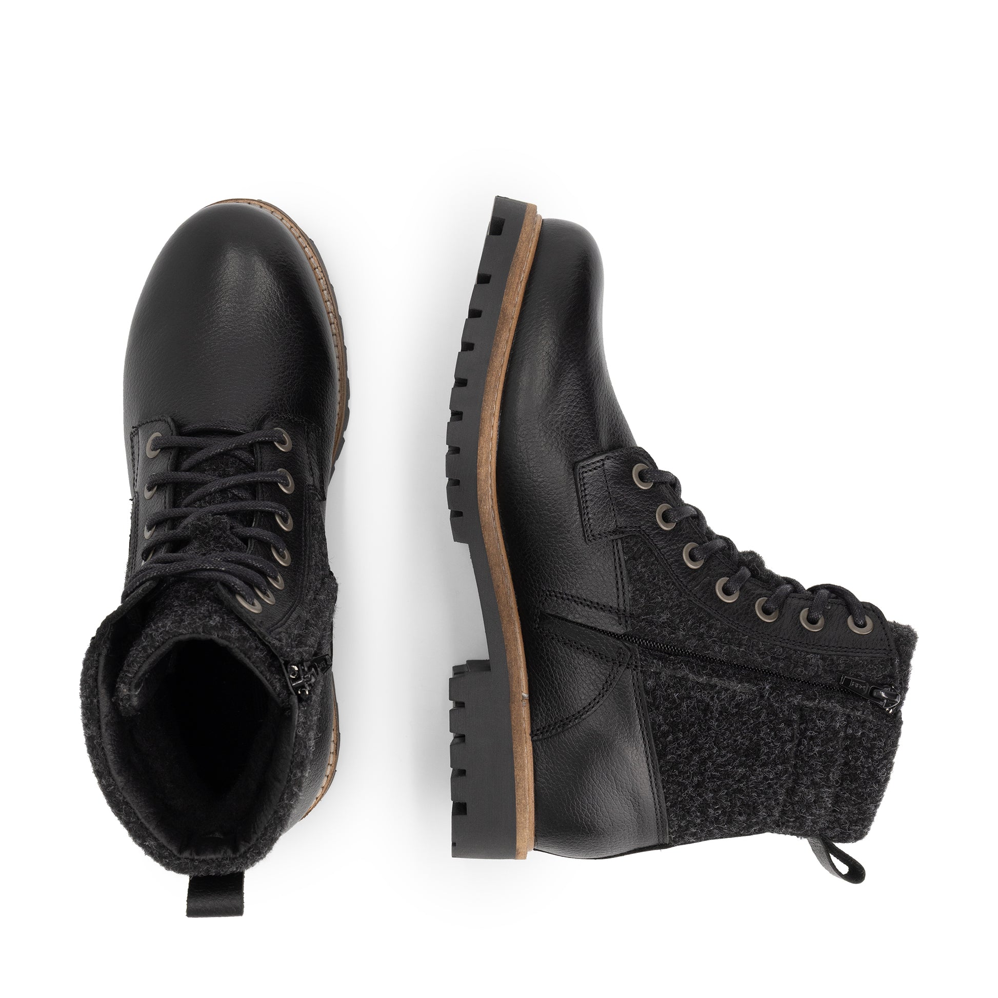 Enningdal Men - Lace-up boots - Wool/Felt - Black UPD