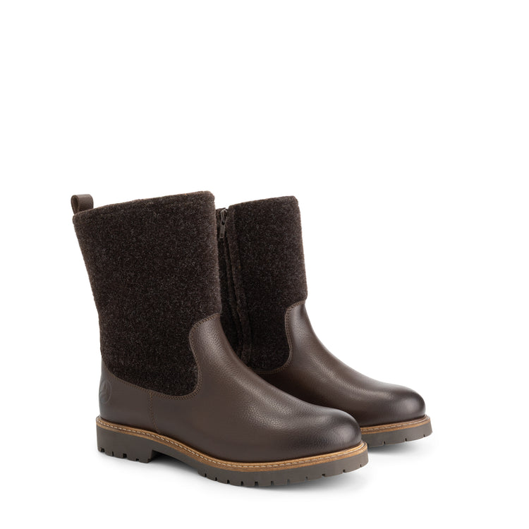 Tanae Women - Boots - Wool/Felt - Dark brown FRD