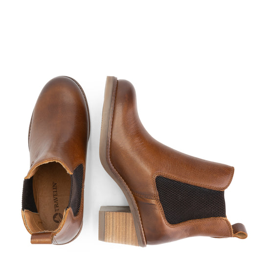 Ivry - Chelsea boot with heel - Women - Cognac UPD