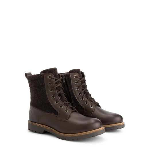 Folge Women - Lace-up boots - Wool/Felt - Dark brown FRD