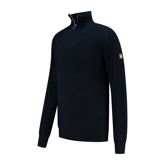 Brecon Men - Sweater - Cashmere blend - Navy FL