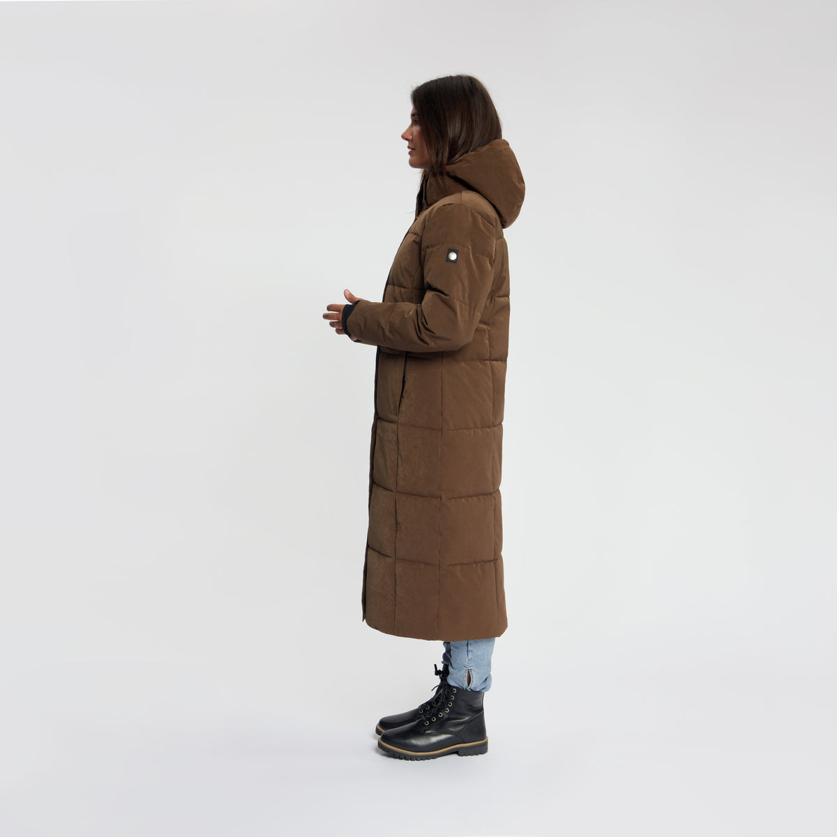 Andels Women - Puffer Winter Jacket - Waterproof - Dark Brown MV3