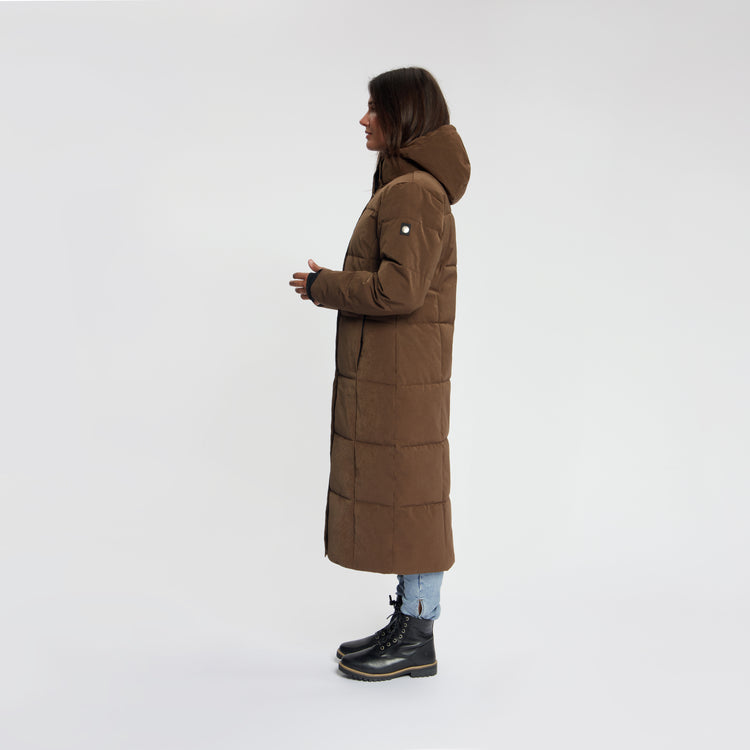 Andels Women - Puffer Winter Jacket - Waterproof - Dark Brown MV3