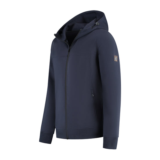 Steffen Men - Hooded Cardigan - Sweat - Navy FL