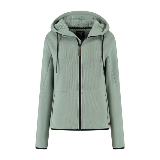 Kirsten Women - Hooded Cardigan - Fleece - Green F