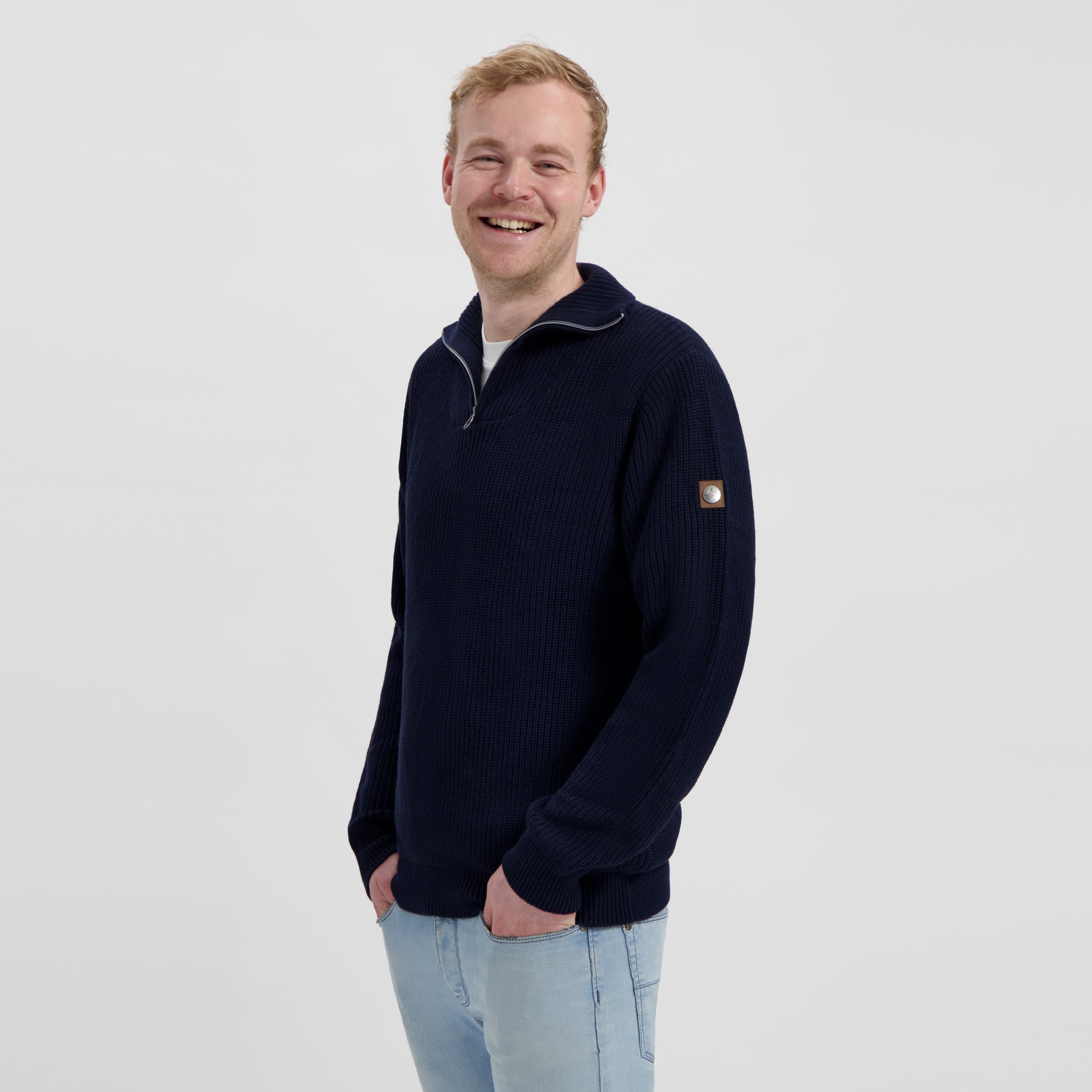 Brecon Men - Sweater - Cashmere blend - Navy MV
