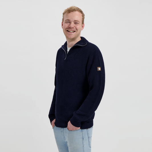 Brecon Men - Sweater - Cashmere blend - Navy MV