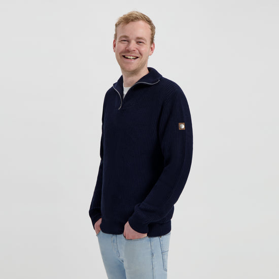 Brecon Men - Sweater - Cashmere blend - Navy MV