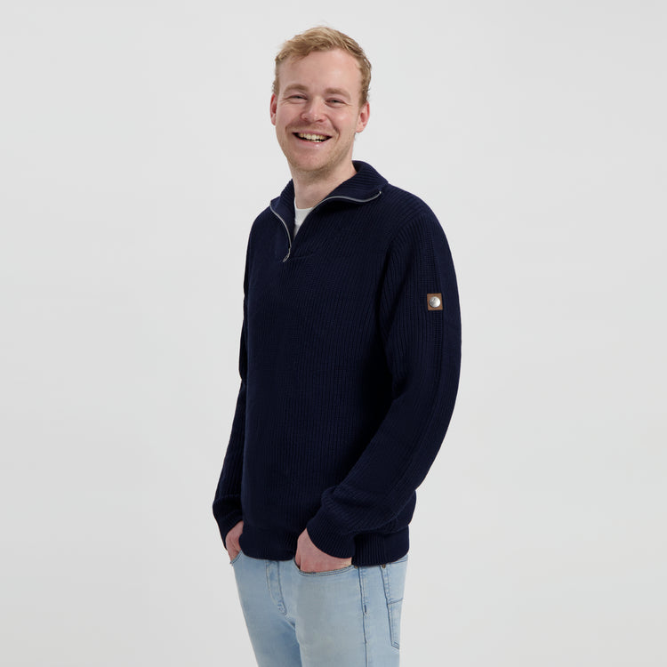 Brecon Men - Sweater - Cashmere blend - Navy MV