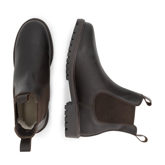 Sandnes Men - Chelsea boots - Wool-lined - Dark brown UPD