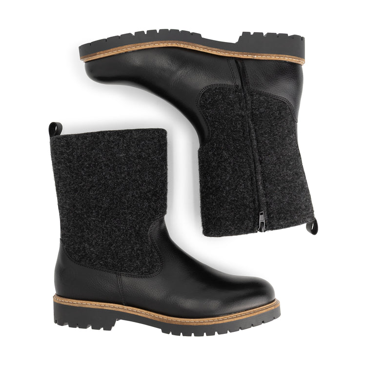 Tanae Women - Boots - Wool/Felt - Black UPD