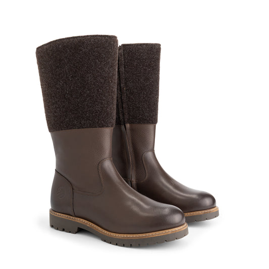 Skive Women - High boots - Wool/Felt - Dark brown FRD