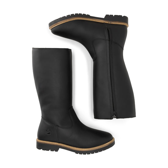 Jarvik Women - Knee-High Boots - Wool-Lined - Black UPD