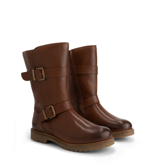 Sogne Women - Biker boots - Wool-lined - Cognac FRD