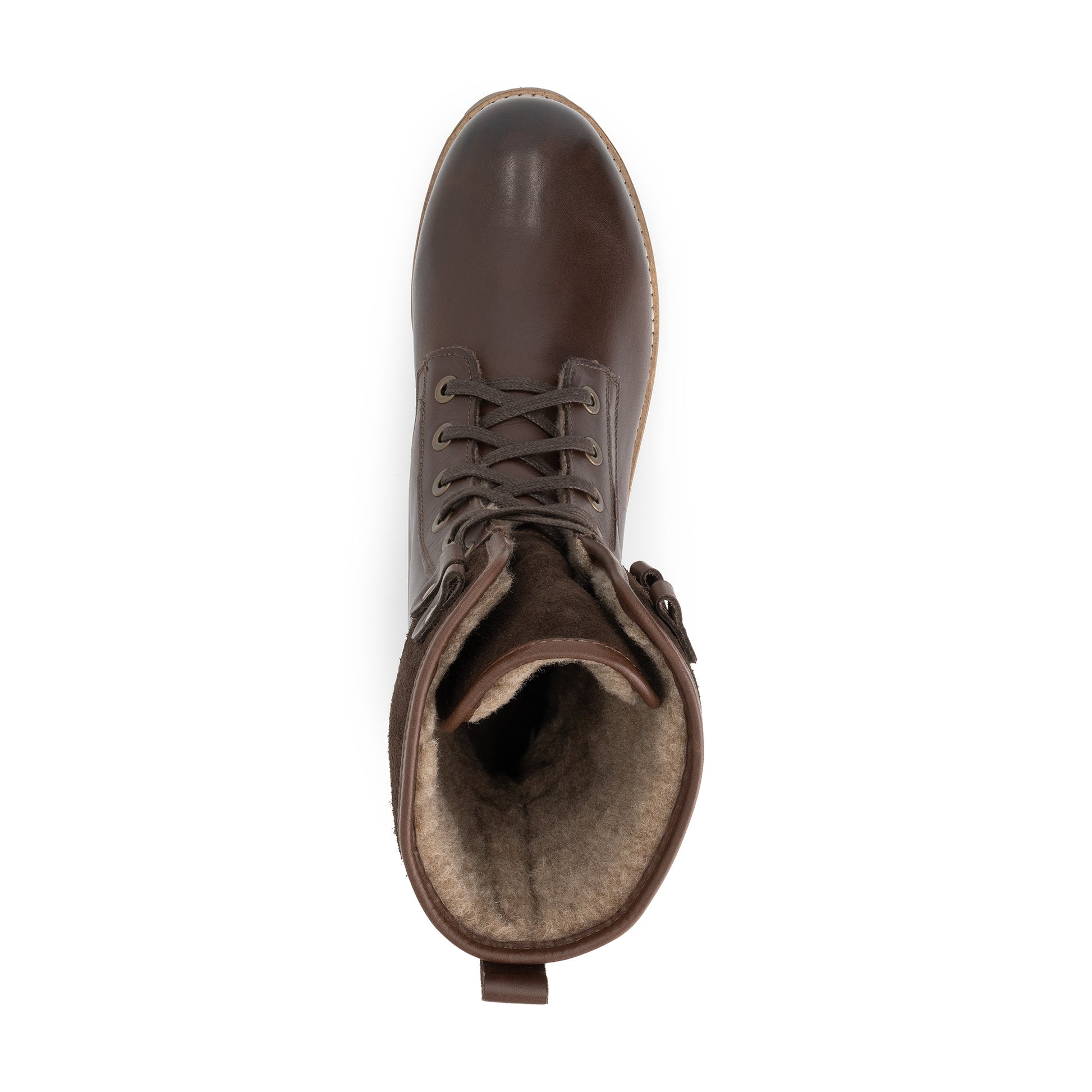 Jostedal Men - Lace-up boots - Wool-lined - Dark brown UPS