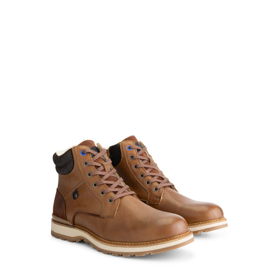 Sundby Men - Lace-up boots - Wool-lined - Cognac FRD