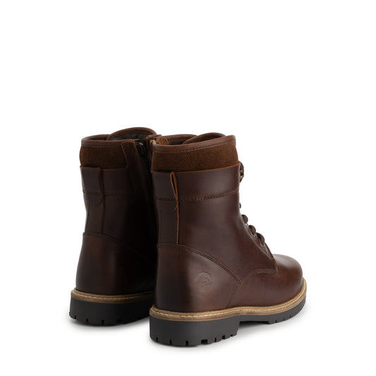 Larvik Women - Lace-up boots - Wool-lined - Dark brown BD