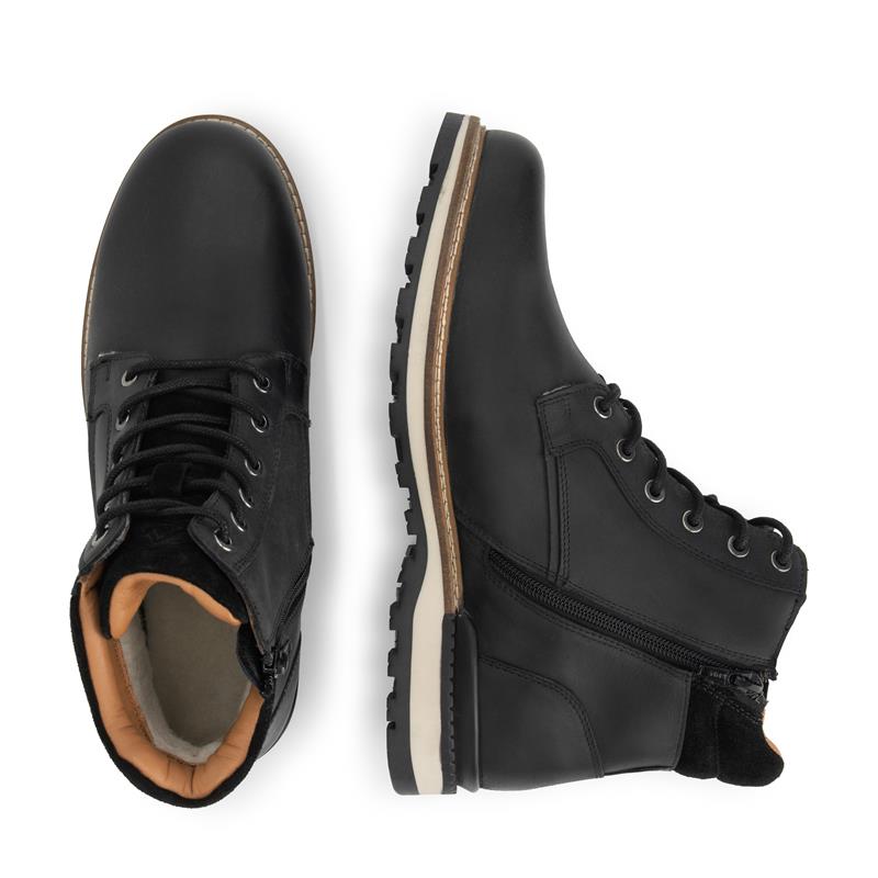 Sig Men - Lace-up boots - Wool-lined - Black UPD
